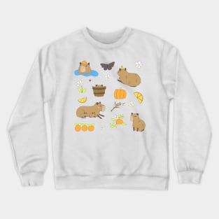 Capybara and Oranges Sticker Pack Crewneck Sweatshirt